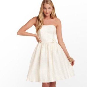 Lilly Pulitzer Kerry Gold Strapless Dress 2
